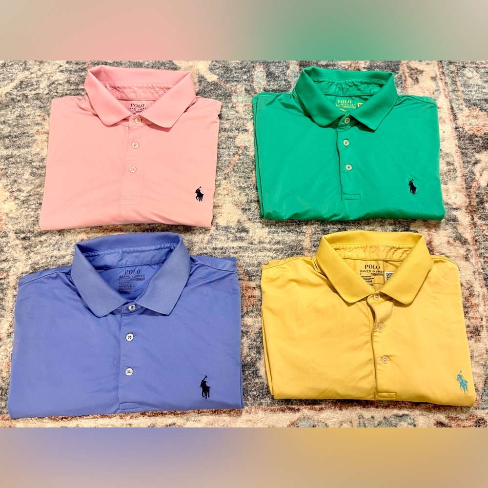 Bundle of Ralph Lauren Performance Polo Shirts – Men’s Size L – GUC